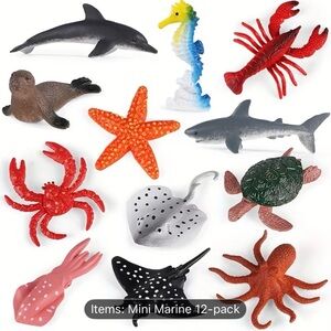 Ocean animal figurines — mini